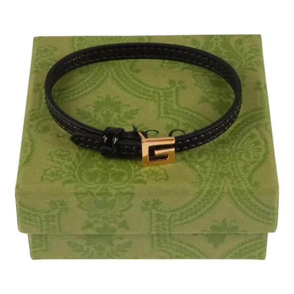 Authentic Gucci Leather bracelet with square G - Picture 1 of 11